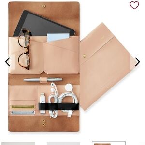 Mark & Graham Leather Tech Organizer Blush/ Cream